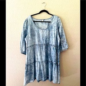 a.n.a // acid wash empire dress